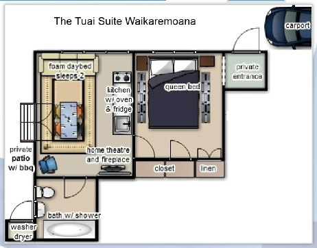 The Tuai Suite Waikaremoana Floorplan